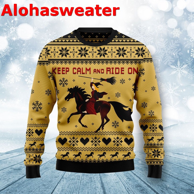 Horse keep calm and ride on Christmas sweater