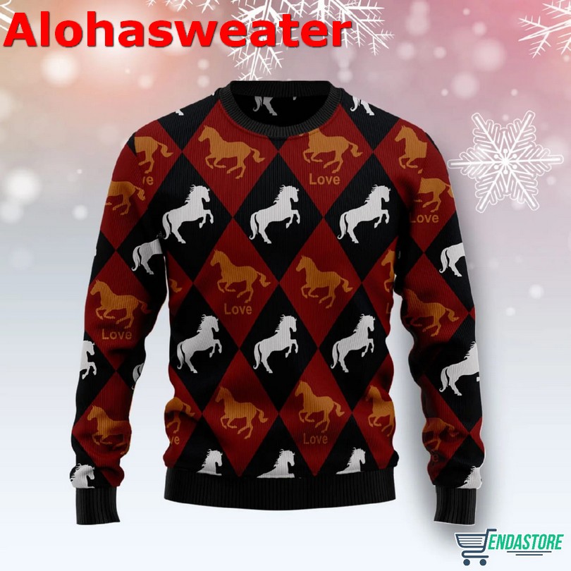 Horse Love Ugly Christmas Sweater