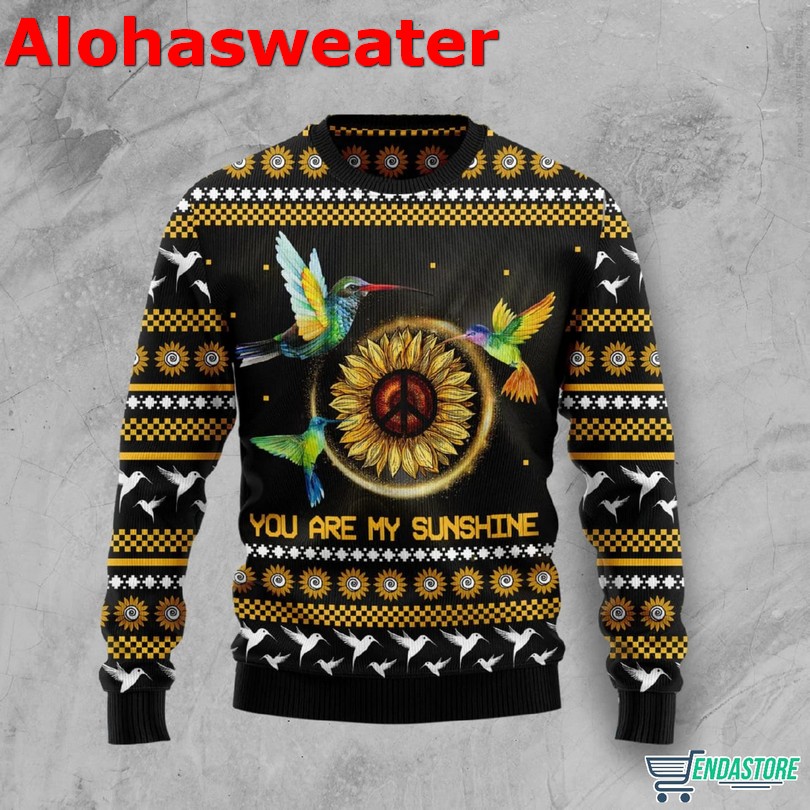 Hummingbird Sunflower You Are My Sunshine Ugly Christmas Sweater