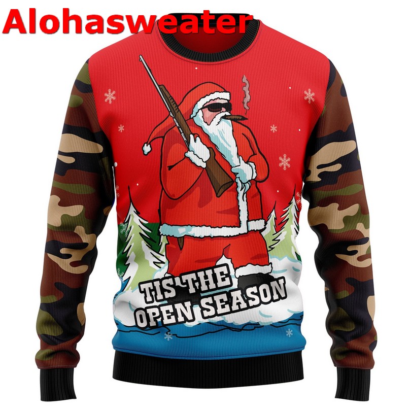 Hunting Santa Christmas sweater