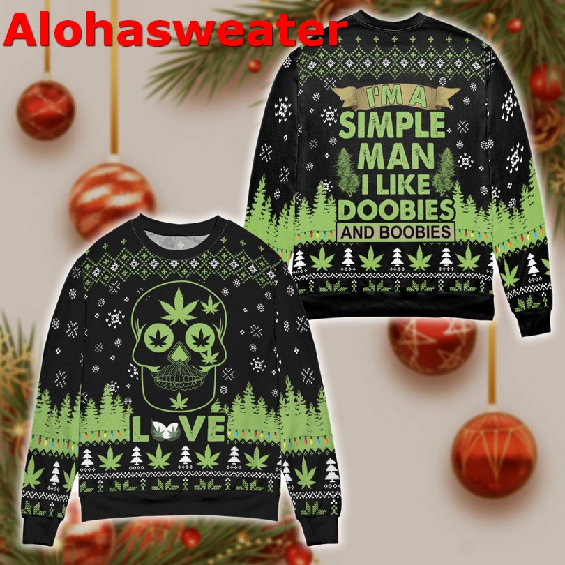 I am simple man weed Christmas sweater