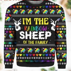 I Am The Rainbow Sheep Of Family Ugly Christmas Sweater